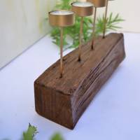 Kerzenhalter Holz rustikal für 4Teelichter #7 Adventskranz Bild 7