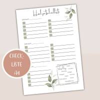 Hochzeitsplaner, Checkliste zur Hochzeitsplanung zum Ausdrucken A4 | Planer&Listen Printables Bild 2
