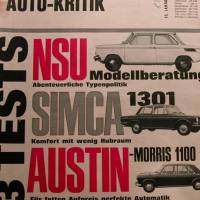 mot Auto-Kritik  Nr. 12       3. 6.  1967  -   3 Tests NSU - Simca  - Austin Bild 1