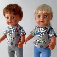 Puppenkleidung, Puppen-Shirt, T-Shirt für Puppen, Rennautos, Gr. 40-43 cm Bild 2