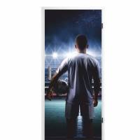 selbstklebendes Türbild - Fußball 0,9 x 2 m (16,66 €/m²) - Türtapete Türposter Klebefolie Dekorfolie Bild 1