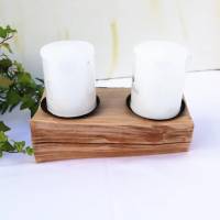 Kerzenhalter Holz rustikal für 2 Kerzen #2 Bild 2