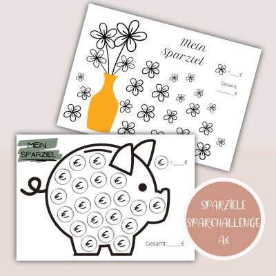 Sparglas, Sparziele, Vorlagen Sparchallenge zum Ausdrucken