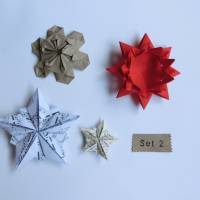 Set Origami Sterne Weihnachten Upcycling 4er bis 5 er-Sets Bild 4