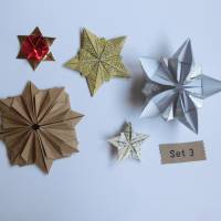 Set Origami Sterne Weihnachten Upcycling 4er bis 5 er-Sets Bild 6