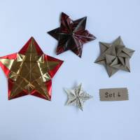 Set Origami Sterne Weihnachten Upcycling 4er bis 5 er-Sets Bild 7