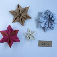 Set Origami Sterne Weihnachten Upcycling 4er bis 5 er-Sets Bild 8