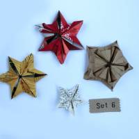 Set Origami Sterne Weihnachten Upcycling 4er bis 5 er-Sets Bild 9