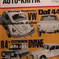 mot Auto-Kritik  Nr. 23     4.11.1967  -  Tests : VW/ Daf 44 / R4 / Citroen Dyane Bild 1