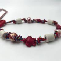 EM Keramik Halsband, Halskette, Schmuckband, Armband für Hund und Mensch - Schildkröten, rot Bild 3