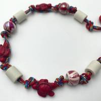 EM Keramik Halsband, Halskette, Schmuckband, Armband für Hund und Mensch - Schildkröten, rot Bild 4