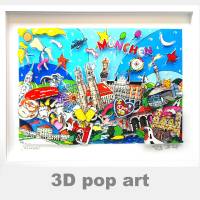 München Bayern 3D pop art bild konstruktion kunst bunt limitiert geschenk personalisierbar fine art wandbild Bild 1
