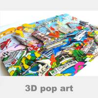 Düsseldorf 3D pop art bild skyline fine art personalisierbar 3Dpopart 3Dbild geschenk Bild 1
