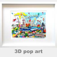 Düsseldorf 3D pop art bild skyline fine art personalisierbar 3Dpopart 3Dbild geschenk Bild 8