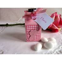 Gastgeschenk/Tischkarte/Milchtüte in rosa zurTaufe für ein Mädchen Bild 1