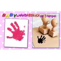 Holzstempel Stempel Name Baby Handabdruck Stempel vom Original personalisiert Bild 1