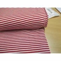 Jersey, Baumwoll-Jersey, Streifen, Isa, 1 cm breit,rot-weiß Oeko-Tex Standard 100(1m/13,-€) Bild 1