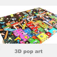 großstadt 3D pop art bild stadt bunte häuser fine art limited edition personalisierbar 3dbild Bild 1