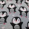 Jersey, Baumwoll - Jersey Pinguin mit Herzen, grau,Oeko-Tex Standard 100(1m/11,-€) Bild 1