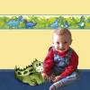 Kinderbordüre: Little Dinos - gelb blau grün - optional selbstklebend - 18 cm Höhe Bild 8