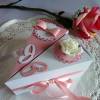 2 Tortenstücke in rosa/weiß für Geldgeschenk/Gastgeschenk zur Hochzeit Bild 3