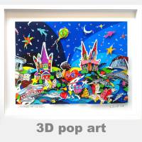 Köln 3D pop art bild bunt Kölner Dom geschenk fine art limitiert personalisierbar 3D mixed media Bild 1
