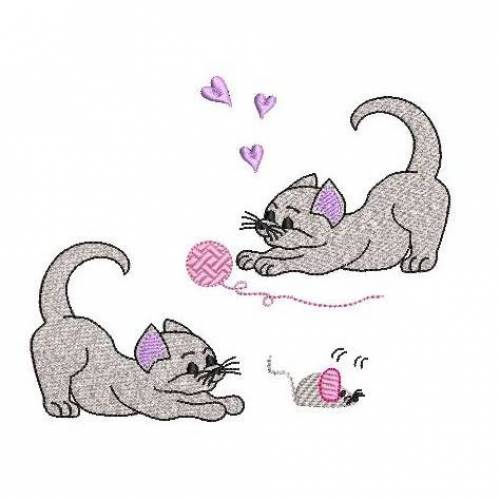 Stickdatei Katze Vollstick SET