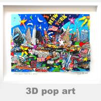 New York USA 3D pop art bild big apple skyline wandbild fine art limited edition geschenk personalisierbar 3dbild Bild 1