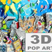 Aachen 3D Bild Konstruktion Pop Art skyline souvenir geschenk personalisierbar Bild 9