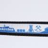 langes Gelsenkirchen Skyline Schlüsselband blau-weiß auf schwarzem Gurtband oder Deine Wunsch - Gurtbandfarbe Bild 2