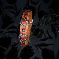 Hundehalsband, braun, mit Concha und Rundkopfnieten(HH 02) Bild 1