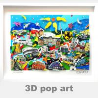 Stuttgart 3d pop art kunst bild wandbild bunt fine art limited edition geschenk personalisierbar 3dbild Bild 1