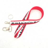 langes Köln Skyline Schlüsselband auf rotem Gurtband oder Wunschfarbe, mit Ring oder Karabiner Bild 1
