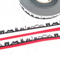 langes Köln Skyline Schlüsselband auf rotem Gurtband oder Wunschfarbe, mit Ring oder Karabiner Bild 3