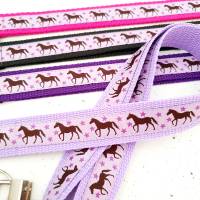 langes Schlüsselband Pferde lila in drei Wunschlängen, NEU mit Ring, Karabiner oder Klemmschließe, Gurtband-Farbauswahl Bild 2