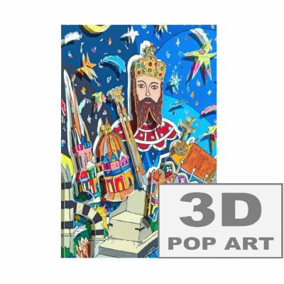 Kaiser Karl Aachen 3D Pop Art Bild bunt Aachener Dom souvenirs geschenke