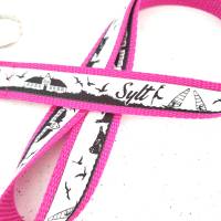 langes Sylt Skyline Schlüsselband auf pinkem Gurtband oder Wunschfarbe, NEU mit Ring oder Karabiner Bild 2