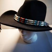 Hutband im indianischem Stil, mittig Korallenperlen, 2 Varianten (HB2) Bild 2
