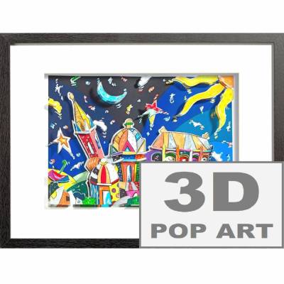 Aachener Dom Aachen 3D Pop Art Bild geschenk personalisierbar souvenir bunt