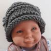 Mütze mit Rollrand Baby Kleinkind Titangrau gestrickt Wolle Polyacryl Umfang 38 cm Bild 7