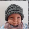 Mütze mit Rollrand Baby Kleinkind Titangrau gestrickt Wolle Polyacryl Umfang 38 cm Bild 8