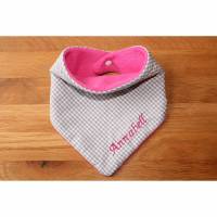 Halstuch für Kinder grau pink Fleece mit Namen personalisiert / Kinderhalstuch / Babyhalstuch Bild 1