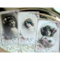 Tolles Grußkarten Set mit romantischen Vintage Motiven & Rosenranken, in Shabby / Vintage Stil Bild 1
