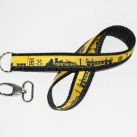 langes schwarz-gelbes Dortmund Skyline Schlüsselband in drei Wunschlängen, NEU mit Ring - oder Karabiner Bild 3