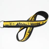 langes schwarz-gelbes Dortmund Skyline Schlüsselband in drei Wunschlängen, NEU mit Ring - oder Karabiner Bild 4
