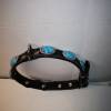 Hundehalsband,schwarz, türkisfarbenen Cabochons (HH 03) Bild 6