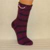 handgestrickte Socken, Strümpfe Gr. 41/42, Damensocken in anthrazit mit lila und kleinem Muster Bild 4