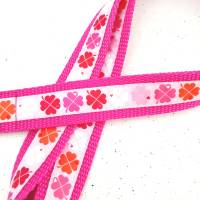 langes Schlüsselband Glücksklee rosa in drei Wunschlängen, NEU mit Ring- oder Karabiner und Gurtband-Farbauswahl Bild 2