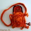 Gefütterte Mini- Tasche Strick- Tasche Umhängetasche Handtasche Orange Sand Bordeaux Braun Material- Mix aus Wolle Acryl Polyester Bild 4