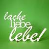 Schriftzug Spruch "lache, liebe, lebe!" aus Holz Bild 4